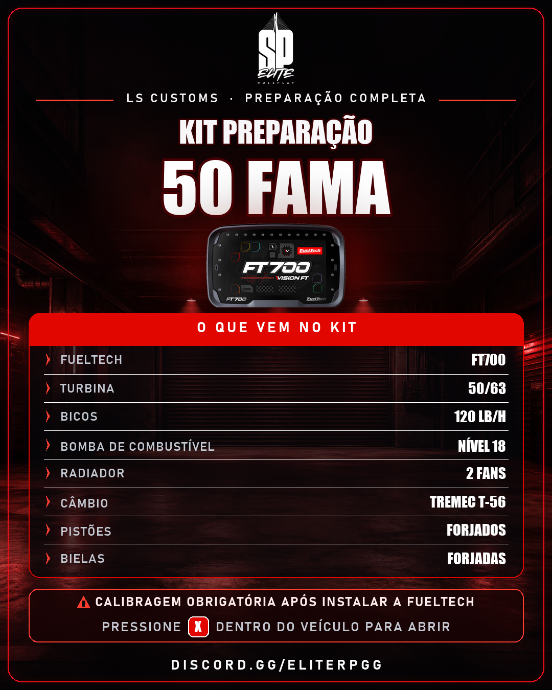 Kit Preparação 50 Fama